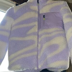 H&M Kids Purple and Cream Fleece Jacket.